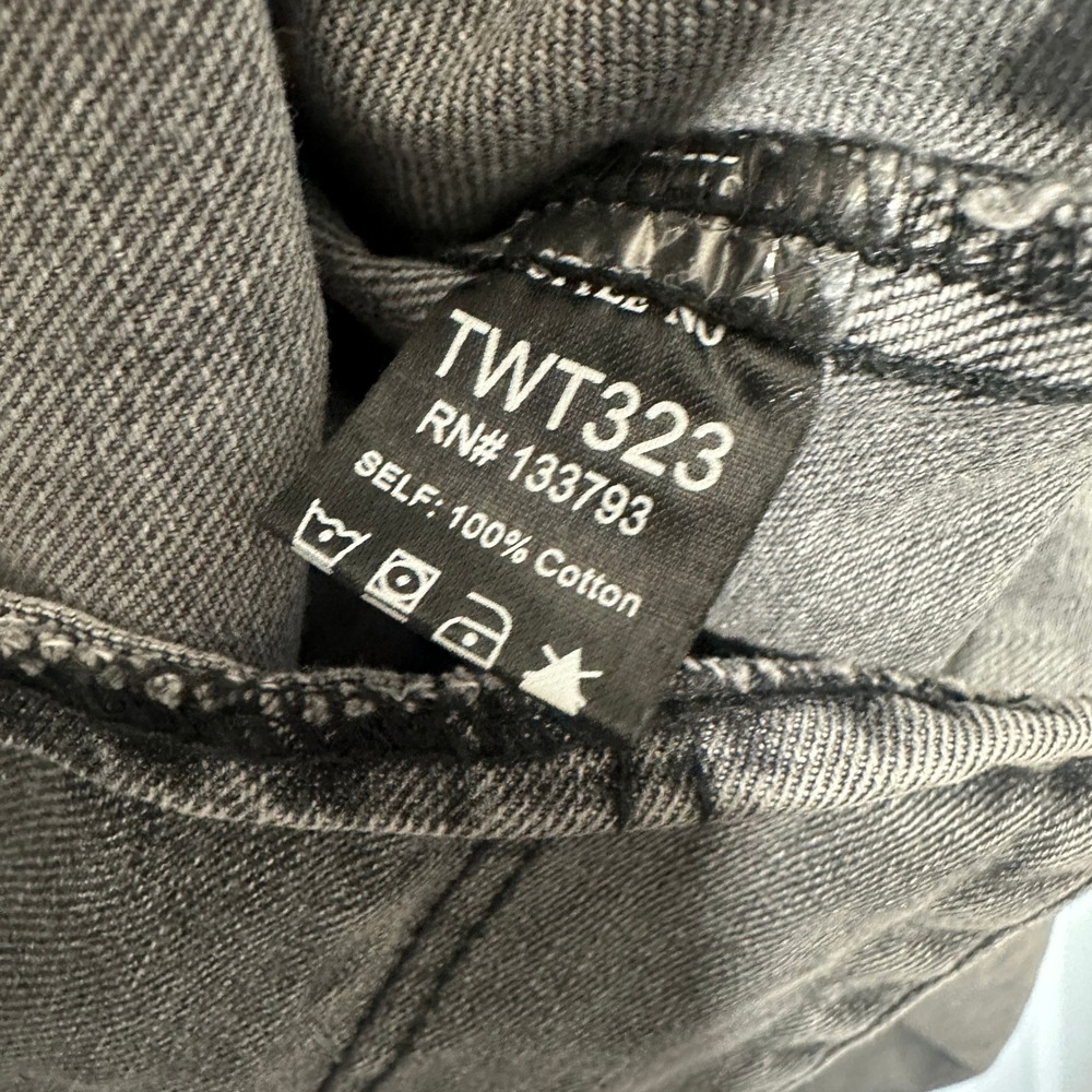 VICI Denim Shacket Womens Medium Black Faded Button Front Oversized Stone Washed - Picture 3 of 4